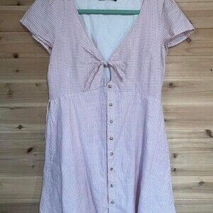 Abercrombie & Fitch Light Pink Striped Tie-Front Wedding Dress